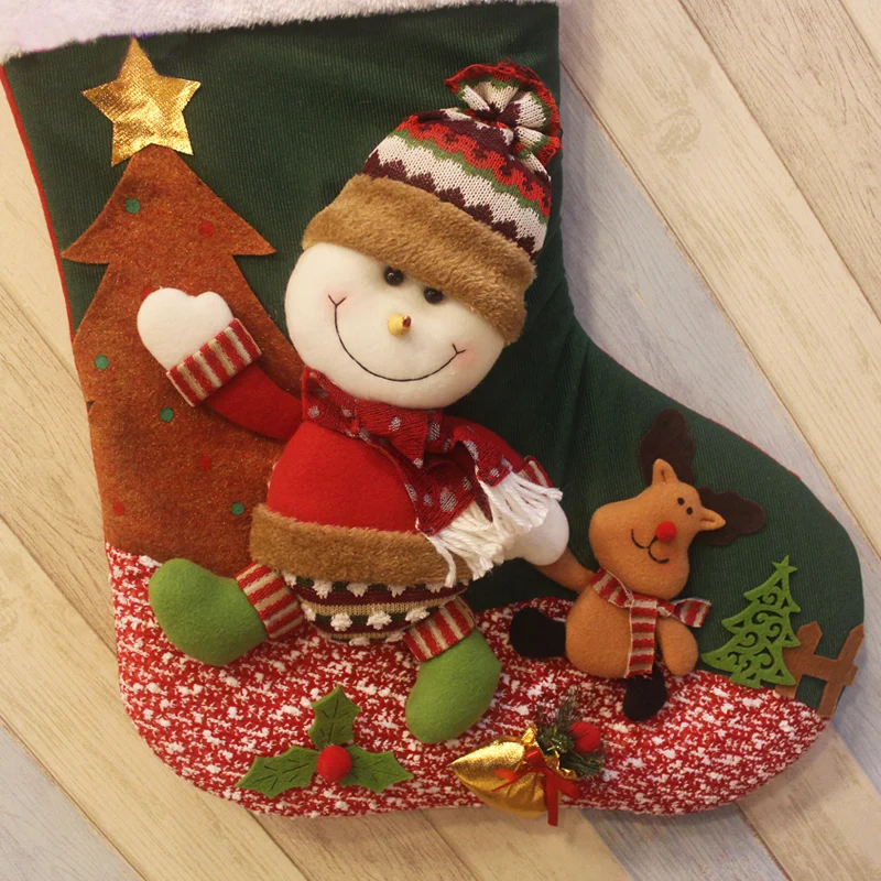 Christmas stockings Christmas decorations Christmas tree GIFT PENDANT hotel window counter decorated with snowman socks