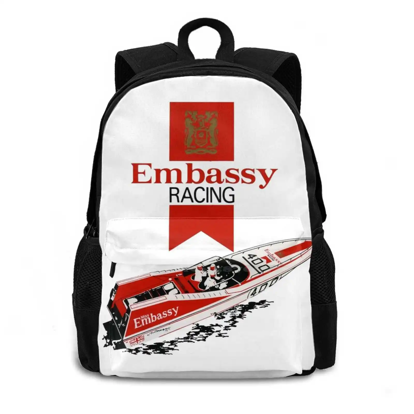 1970s Embassy Racing Boat. New Arrivals Unisex Bags Casual Bag Backpack Embassy Offshore Racing Inboard Cigarette