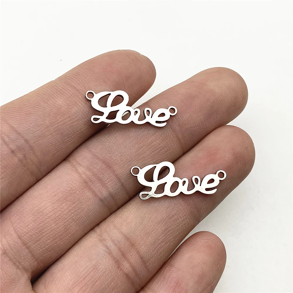 Words Letter Charms English Love Word Connector Bracelet Finding Jewelry Accessory 10pcs DIY Jewelry Making