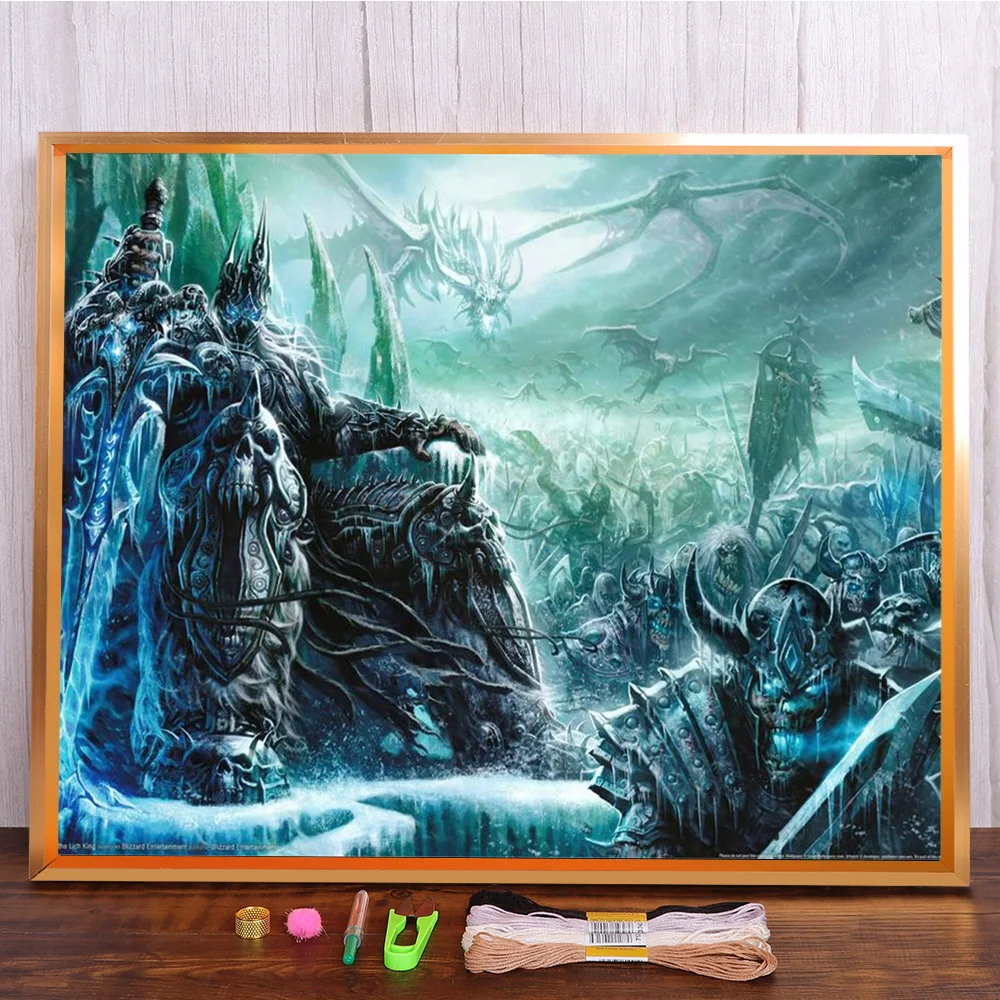 World Of Warcraft Printed 11CT Cross-Stitch Patterns Embroidery DMC Threads Handiwork Sewing Needlework Handicraft   Different