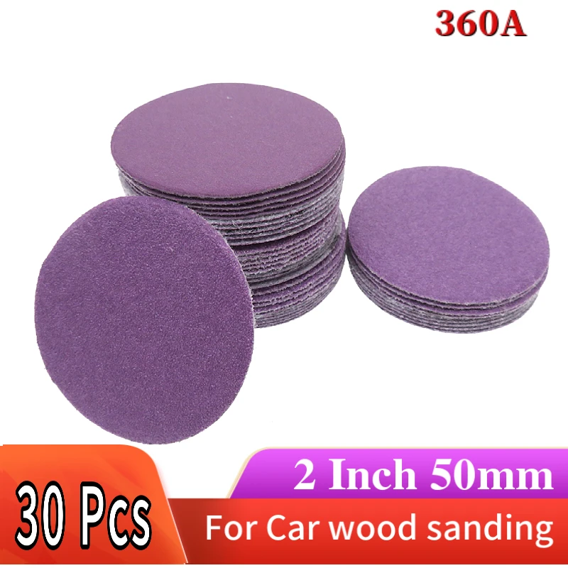 

2 Inch/50mm Sanding Discs Wet Dry 60-10000 Grit Sandpaper Hook Loop Aluminum Oxide For Drill Grinder Rotary Tools