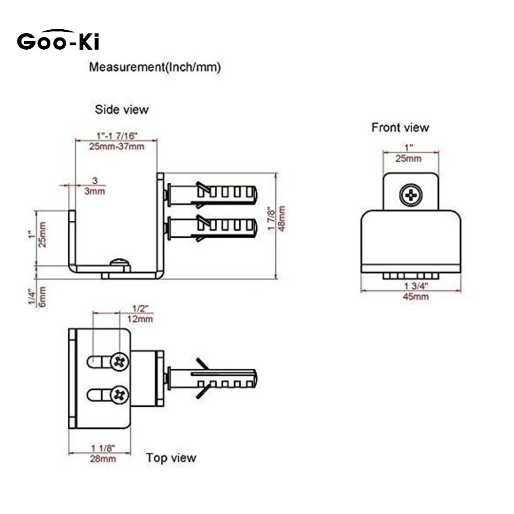 Goo-Ki-herrajes estables de acero al carbono para puerta de Granero, montaje en pared, guía de suelo para el hogar con tornillos, accesorios deslizantes de puesta a tierra, 2 uds.