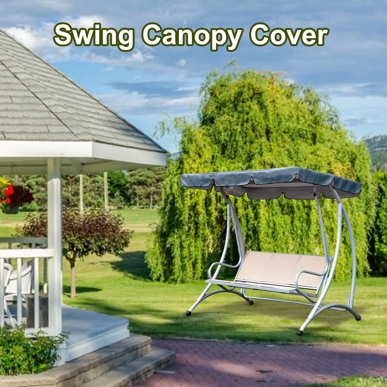 Patio Canopy Swing Cover Waterproof Sun Shade Swing Awning