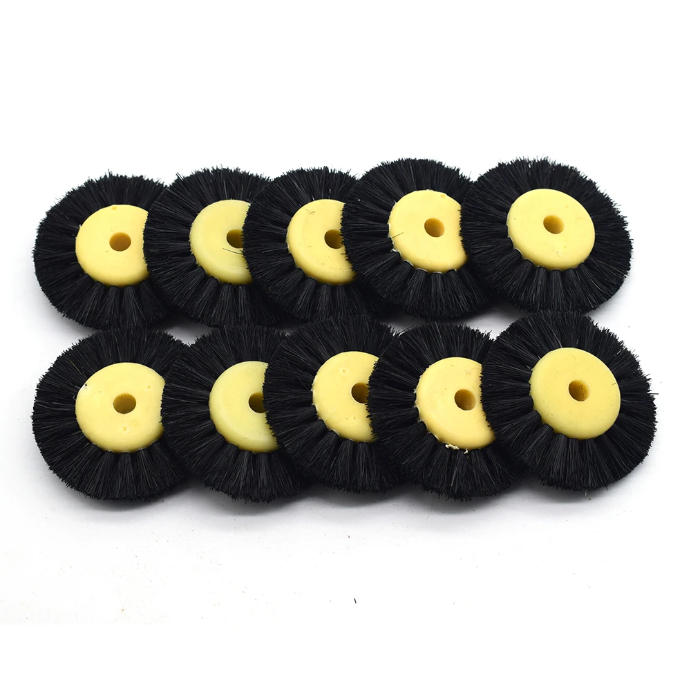 12PCS 48MM Polishing Brush Black Bristle Buffing Abrasive Brush with Yellow Plastic Center Jewelry Tools