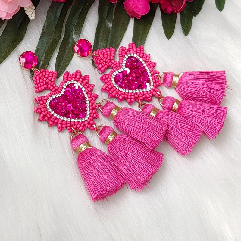 New Fashion Tassel Drop Earrings For Women\'s Earrings Oorbellen Beads Fashion Trendy Jewelry For Wedding Engagement Party