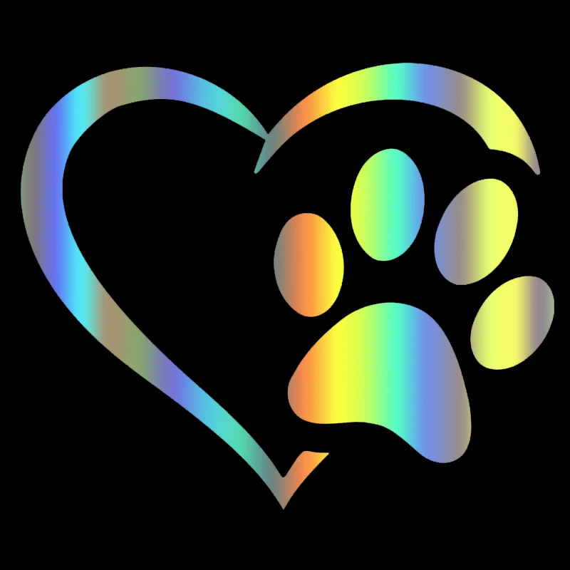 S51587# Car Stickers Vinyl Decal Paw With Heart Animal Motorcycle Decorative Accessories