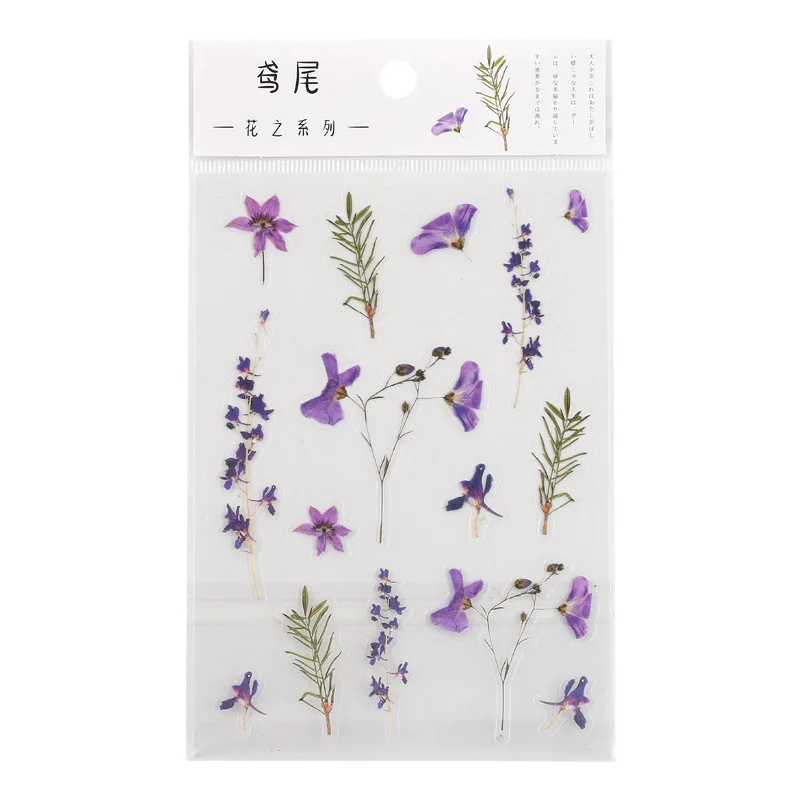 SIXONE Ins Cute Leaf Flower Series Decoration Sticker Translucent Waterproof PET Diary Hand Account Sealing Sticker Stationery