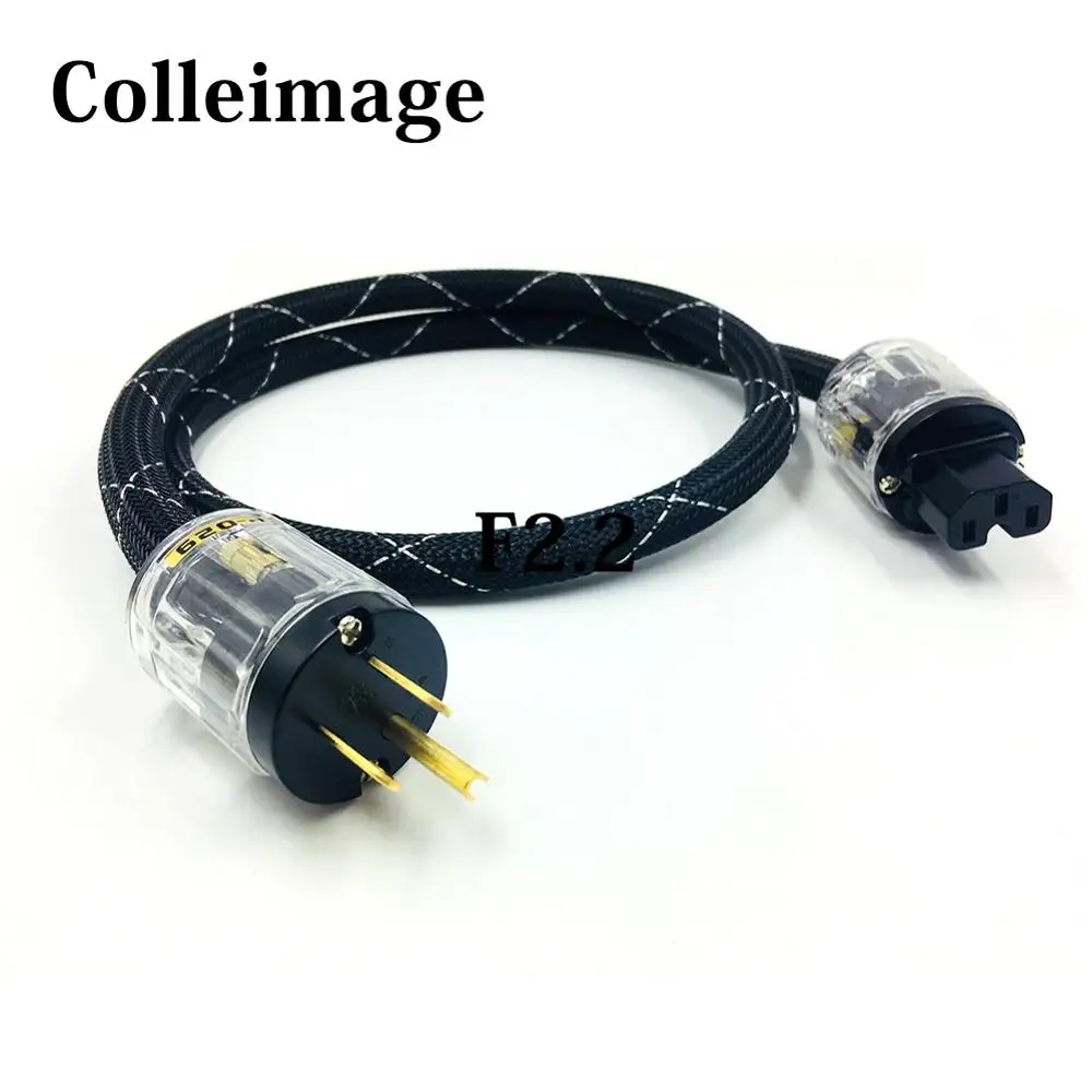 

Colleimage Hifi Furutech Two core silver plated Power Cord with US Plug AC Power line hifi power cable US Plugs US Power cable