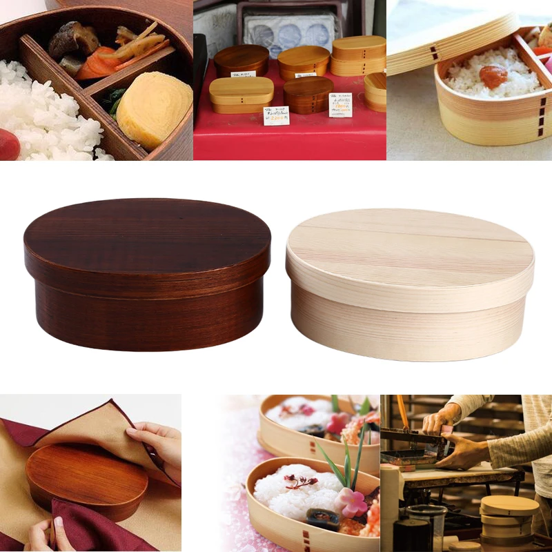 Japanese Style Bento Boxes 3Grids Wood Lunch Box Portable Picnic Kids Students Food Container Kitchen Accessories