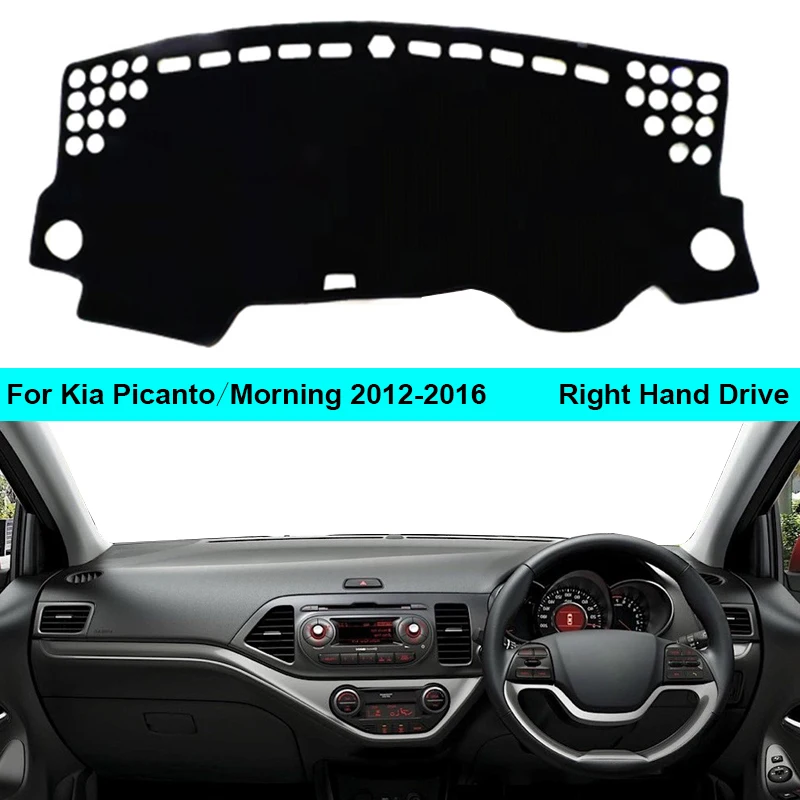Car Inner Dashboard Cover Dash Mat Carpet For Kia Picanto Morning 2012 - 2016 Dashmat Dashboard Cover Sun Shade 2015 2014 2013