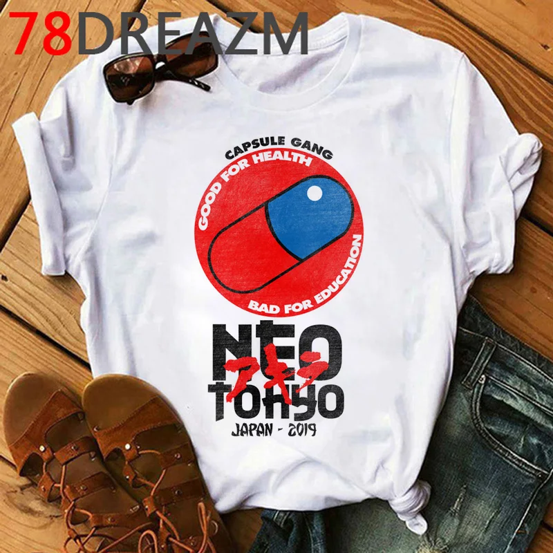 Akira Japanese Anime T Shirt Men Harajuku Hip Hop Funny Tshirt Neo-tokoyo Kawaii Cartoon T-shirt 90s Graphic Tops Tees Male