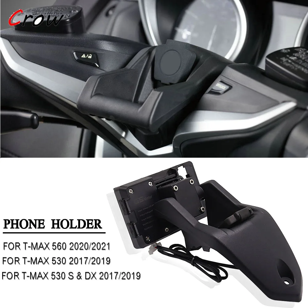 

For Yamaha Tmax T-max 560 T MAX 530 DX SX Motorcycle Phone Navigation Bracket Wireless USB Charging Port Converter Holder Mount