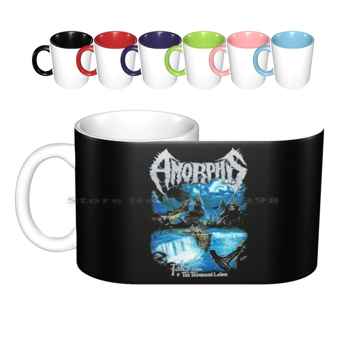 A-M-O-R-P-H-I-S The Thousand Lakes Ceramic Mugs Coffee Cups Milk Tea Mug Amorphis Amorphis Trending Amorphis Stuff Amorphis