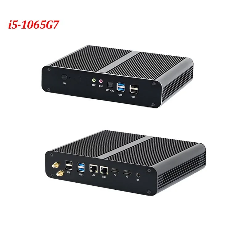 La più recente ventola 10nm di decima generazione Mini PC Core i5 1035 g1 i7 1065 g7 windows10 Mini Computer Dual HDMI 4K 60GHz SD pc Desktop ottico