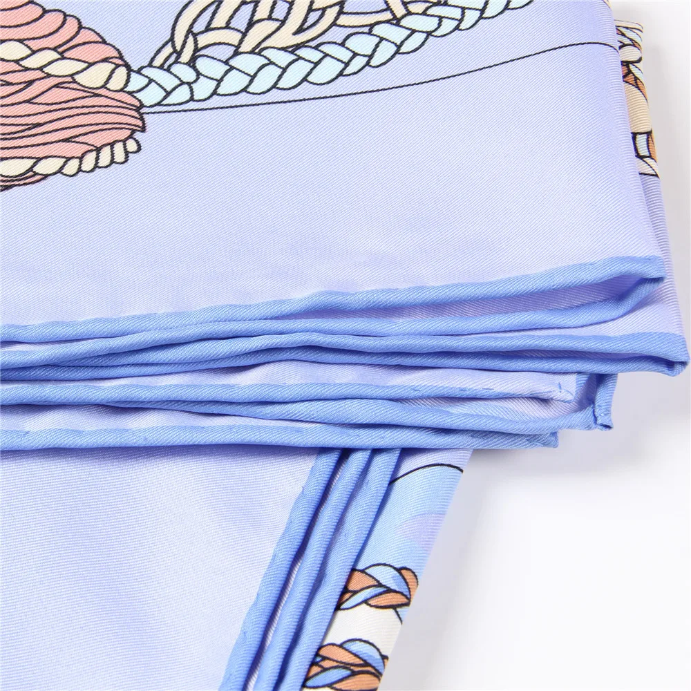 Manueller handgerollter Twill-Seidenschal für Damen, Paukendruck, quadratische Schals, Echarpes, gekräuselte Foulards, Femme, Wickeltuch, Bandana, Hijab, 90 cm – Detail 16