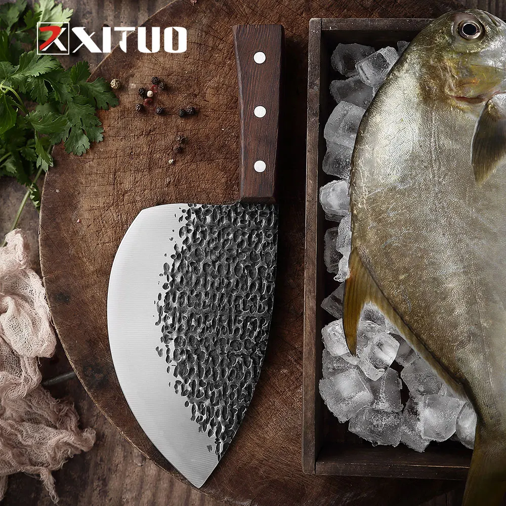 XITUO Very Sharp Kitchen Cleaver Filleting Knife Stainless Steel Handmade Forged Knife Meat Cutter Tool Market Scale Fish Knives