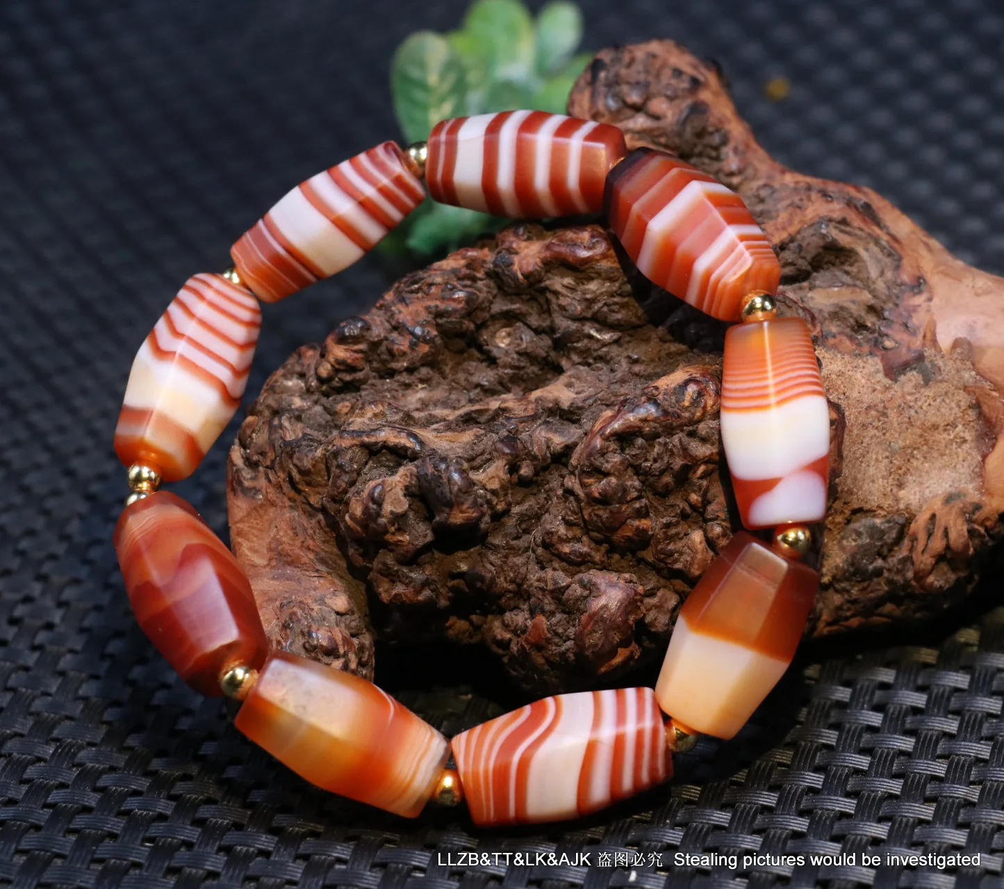 

Magic Power Tibetan old Agate Stripes Healer Medicine dZi Bead Bracelet Amulet A LKbrother Talisman UPD210619A4