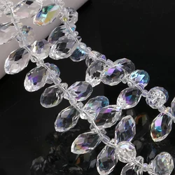 Crystal Drop Pendant Clear AB 5/6/8/10/12mm Teardrop Glass Beads For Jewelry DIY Making Needlework Accessories Wholesale