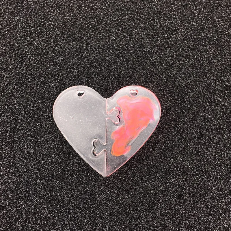 Moule en résine époxy pour amoureux, 2 pièces, pendentif en forme de cœur, pour bricolage, bijoux, outils de Maing