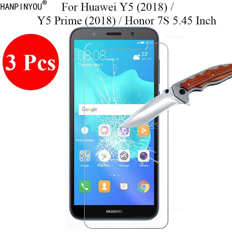 3 Pcs/Lot New 9H 2.5D Tempered Glass Screen Protector For Huawei Y5 2018 / Y5 Prime (2018) / Honor 7S 5.45