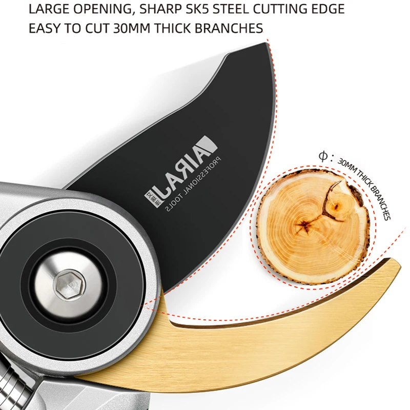 AIRAJ Gardening Pruning Shears Which Can Cut Branches of 35mm Diameter Fruit Trees Flowers Branches and Scissors