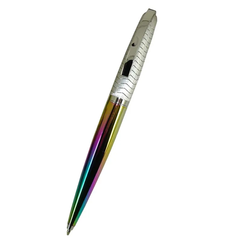 ACMECN Luxurious 40g Metal Heavy Ballpoint Pen with Hi-tech Carving Pattern Pen Silver Cap Standard Twist Cute Ball Pens 1694B