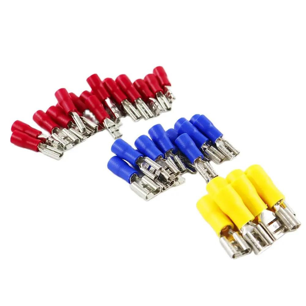 280Pcs/Set Car Cable Lugs Assortment Kit Wire Flat Female and Male Insulated Electric Wire Cable Connectors Crimp Terminals Set