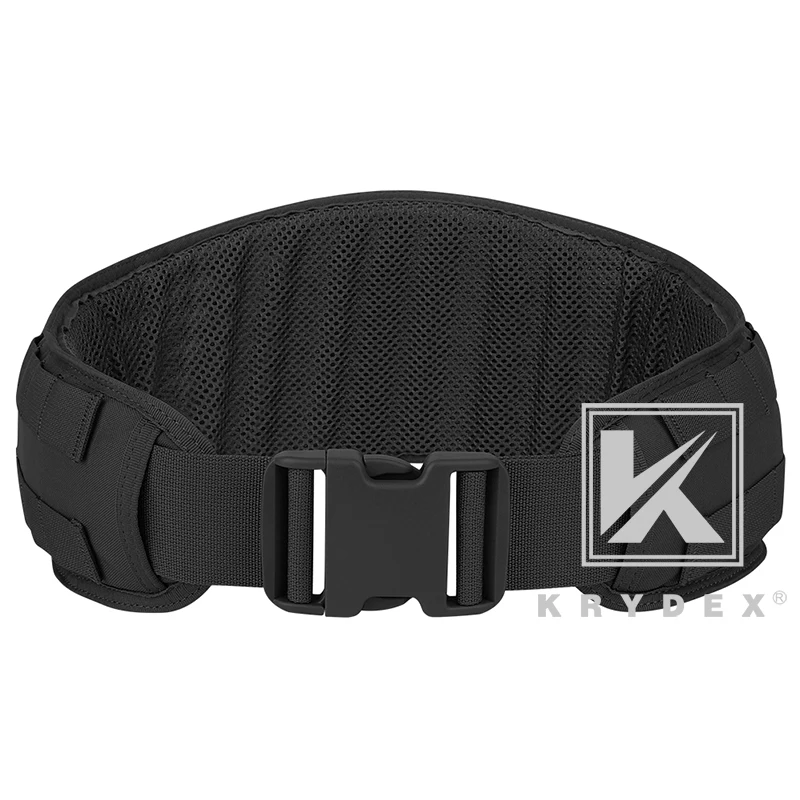 

KRYDEX Tactical Padded MOLLE / PALS System Belt Combat Multi Function Quick Release Buckle Hunting Shooting Waist Belt Black