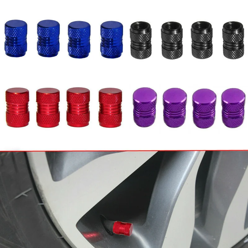 4pcs Universal Car Tuning Wheels Nipple Caps Tire Valve Stem Valve Caps Metal Thread Tyre Dust Cover Exterior Parts Accessories