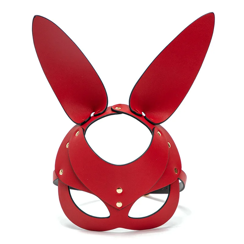 BDSM Mask Sex Toys For Women Bondage Restraints Leather Sexy Cosplay Rabbit Cat Ear Bunny Mask Masquerade Party Face Cosplay