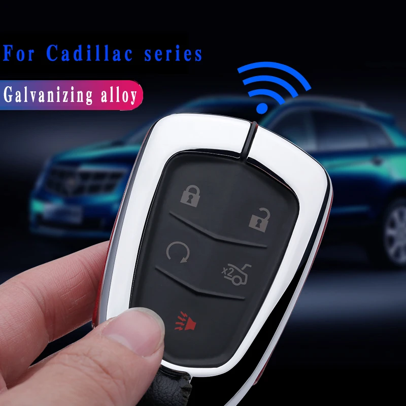 Galvanized Alloy key case cover Key case protective shell for Cadillac XT5/ATSL/XTS/XT4 4 and 5 buttons auto Key Holder Shell