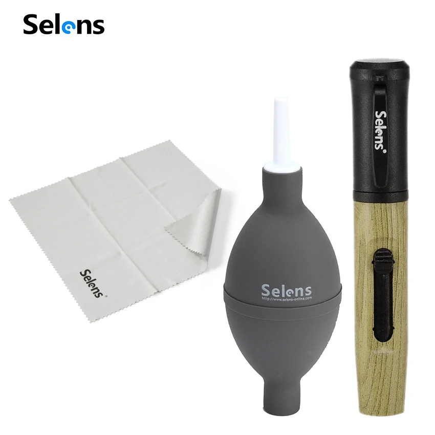 Selens-soplador de limpieza Universal para lente de cámara, limpiador de polvo, soplado de aire de lente de paño de limpieza, pluma de limpieza, juego de limpieza de lente de cámara