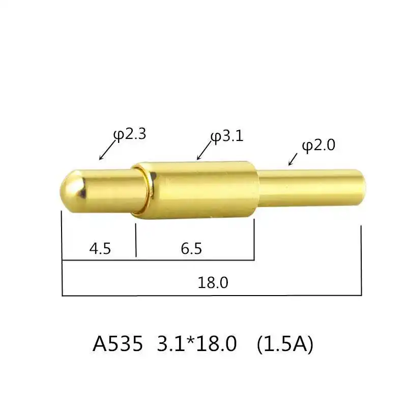 Pogo Pin Copper Contact Elastic Spring Thimble Gold-plated Conductive Probe Telescopic Thimble Charging Pin Pogo Pin