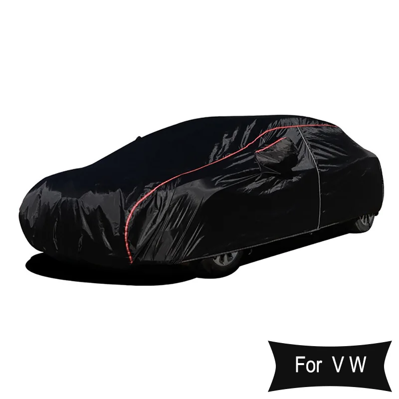 

210t Universal Full Car Covers Outdoor Prevent Snow Sun Rain Dust Frost Wind Black For Volkswagen Polo Passat Golf Tiguan