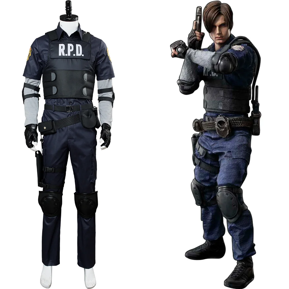 (In Stock) Game Evil Cosplay Leon Scott Kennedy Costume Suit Jacket Clothes Halloween Carnival Cosplay Costumes