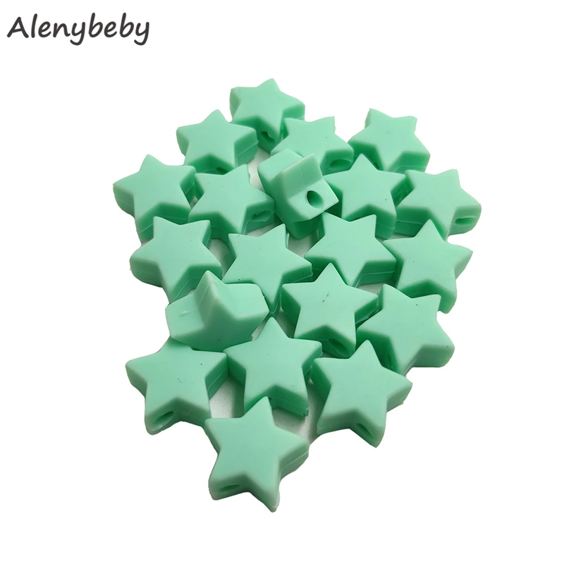 Silicone Stars Teething Beads 14mm Food Grade Silicone Teether Chewing for teething Beads bulk DIY Mom Jewelry Accessories