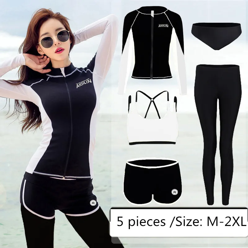 women sport swimsuit couple long sleeves long pants rashguards men swimming suit beach wear women bathing suit surfing suit