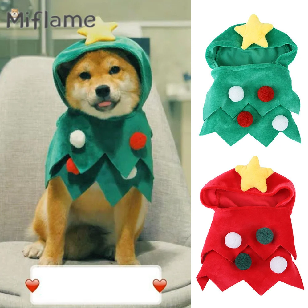 

Miflame Dog Christmas Hats Festival Party Puppy Supplies Xmas Tree Small Dogs Accessories Pomeranian Winter Warm Pets Cats Hats