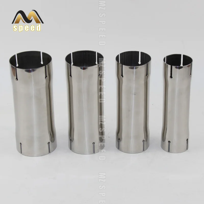 The car  accessories  304 stainless steel tube muffler expanded caliber connector 54mm 66mm 73mm 80mm 4 slot universal sleeve