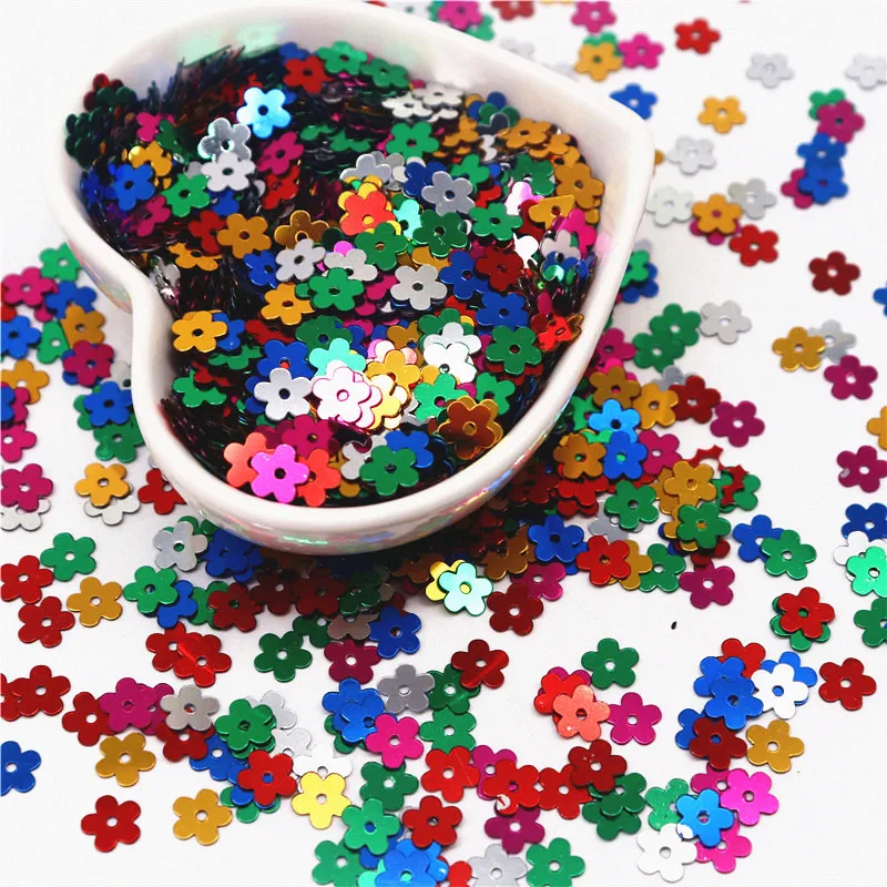 6MM Flat Plum Blossom Pvc Sequins Wedding Confetti DIY Sewing Nail Art Jewelry Party Decoration Accessories