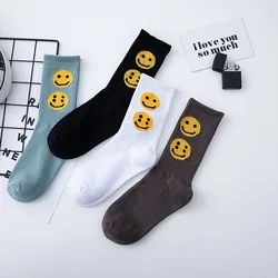 2021 New Adult Crew Cotton Top Socks Summer Style Double Two Flat Smile Smiling Face Faces Kanye CPFM XYZ Casual Street Fashion