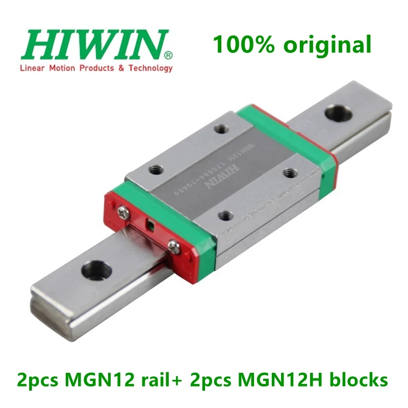 

2pcs Original Hiwin linear guide MGN12 100 150 200 250 300 330 350 400 450 500 550 mm rail + 2pcs MGN12H block 3D printer cnc