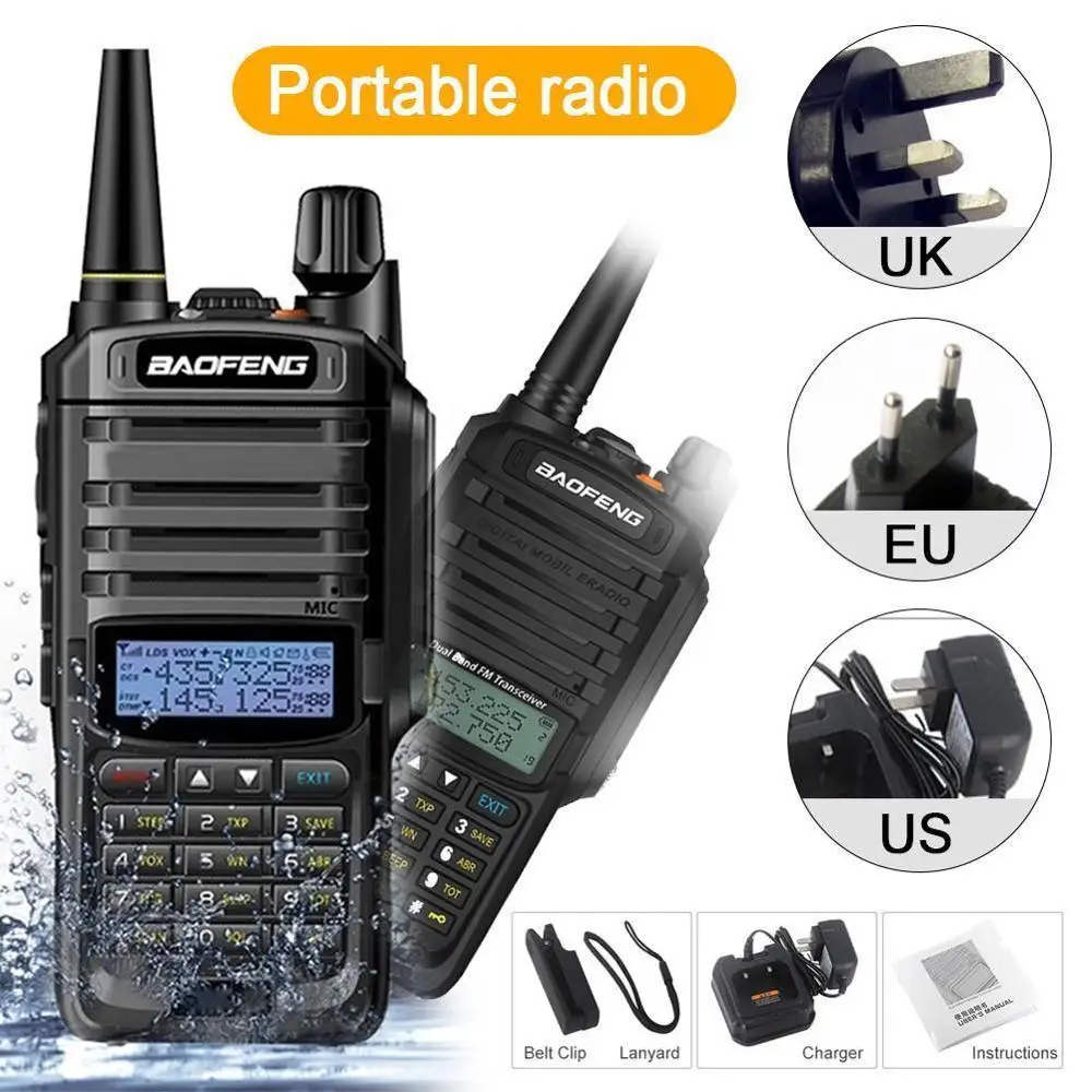 Baofeng UV-9R 플러스 방수 워키 토키 CB 라디오 고출력 VHF UHF 듀얼 밴드 핸드 헬드 양방향 라디오 10km 장거리 