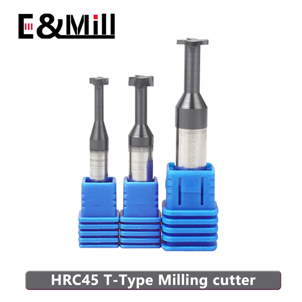 HRC45 T-type keyway milling cutter Coating hardened T-type cutter Tungsten steel straight shank alloy T-slot milling cutter 2-12