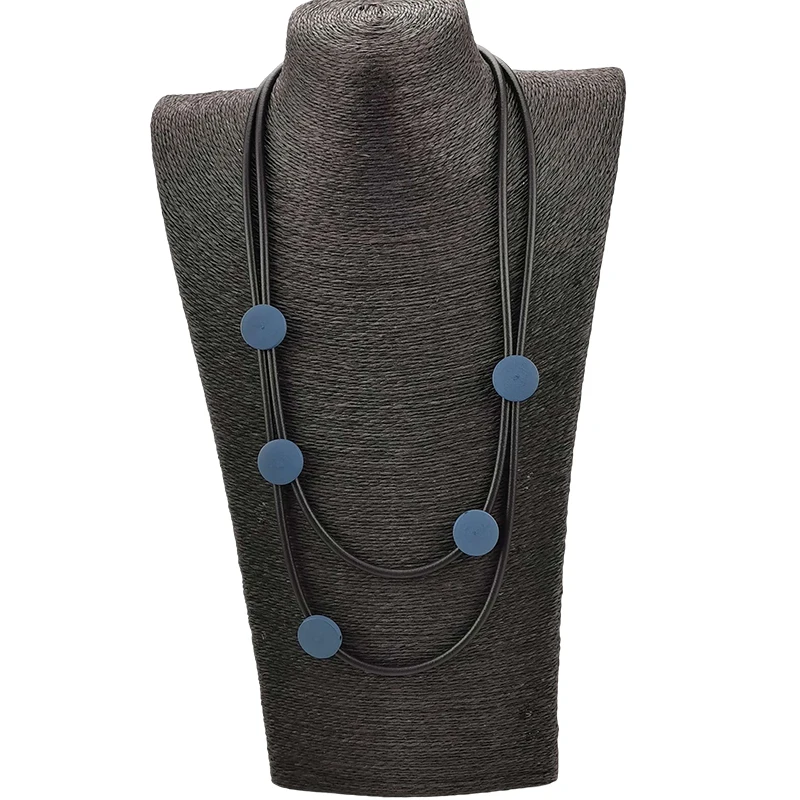 UKEBAY New Gold Color Wood Necklaces Women Choker Necklace Simple Handmade Jewelry Goth Luxury Necklaces Match Sweater Chains