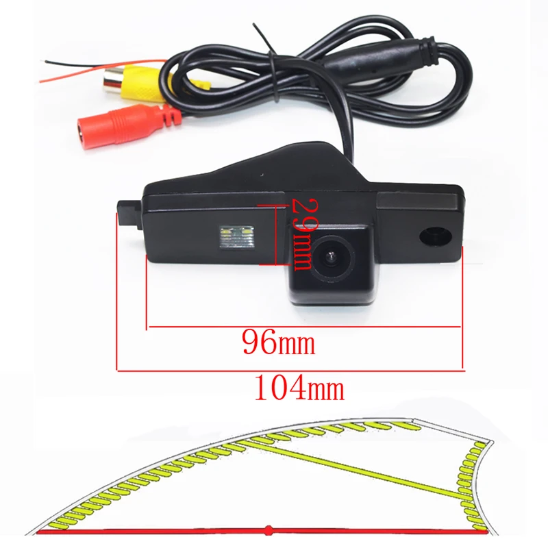 Dynamic Trajectory Tracks Car Rear Backup Reverse Parking Camera For Toyota Hiace GL Grandia Super Highlander