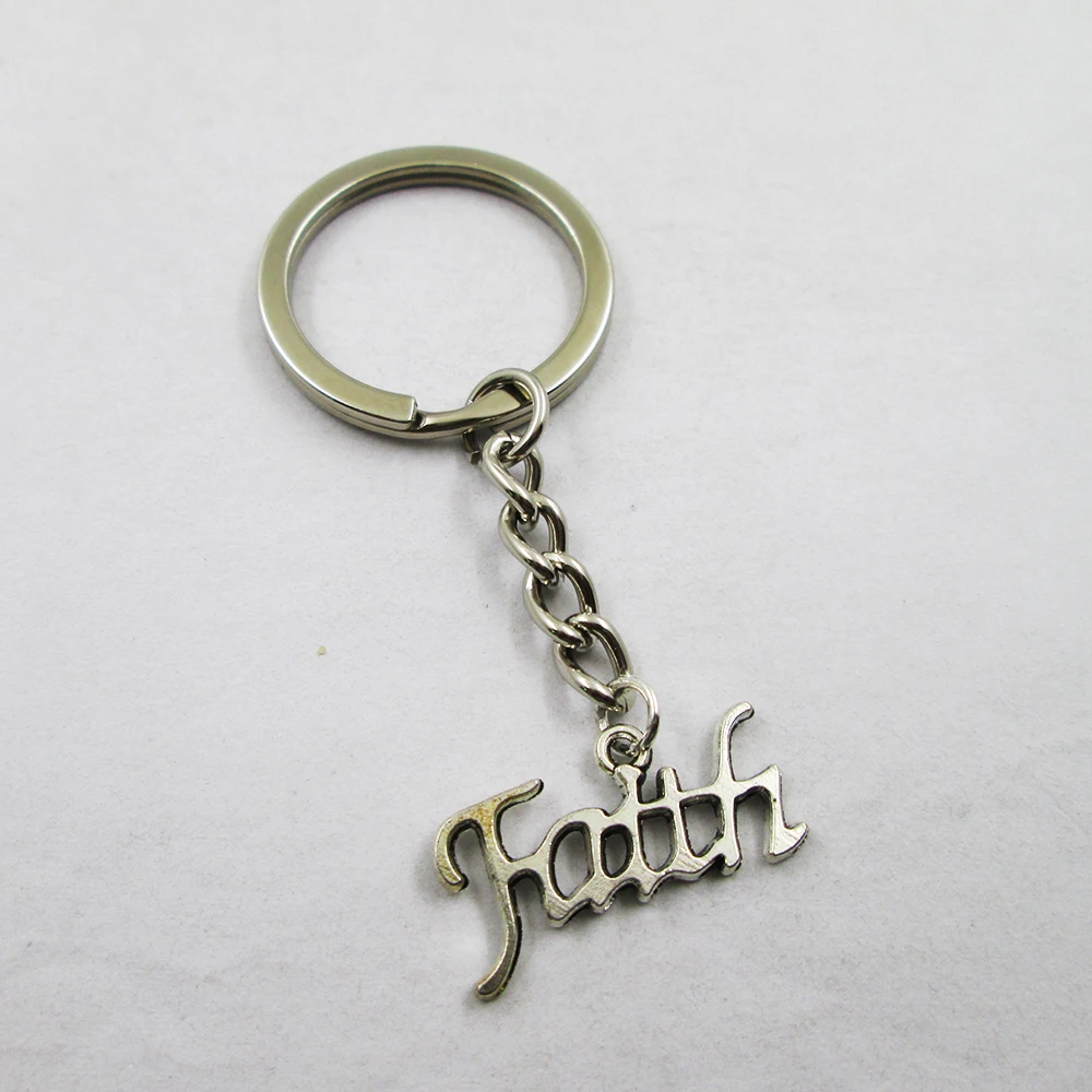 3pcs/lot -Faith 24x13mm charm keyring best frined,birthday  present ,pendant keychain