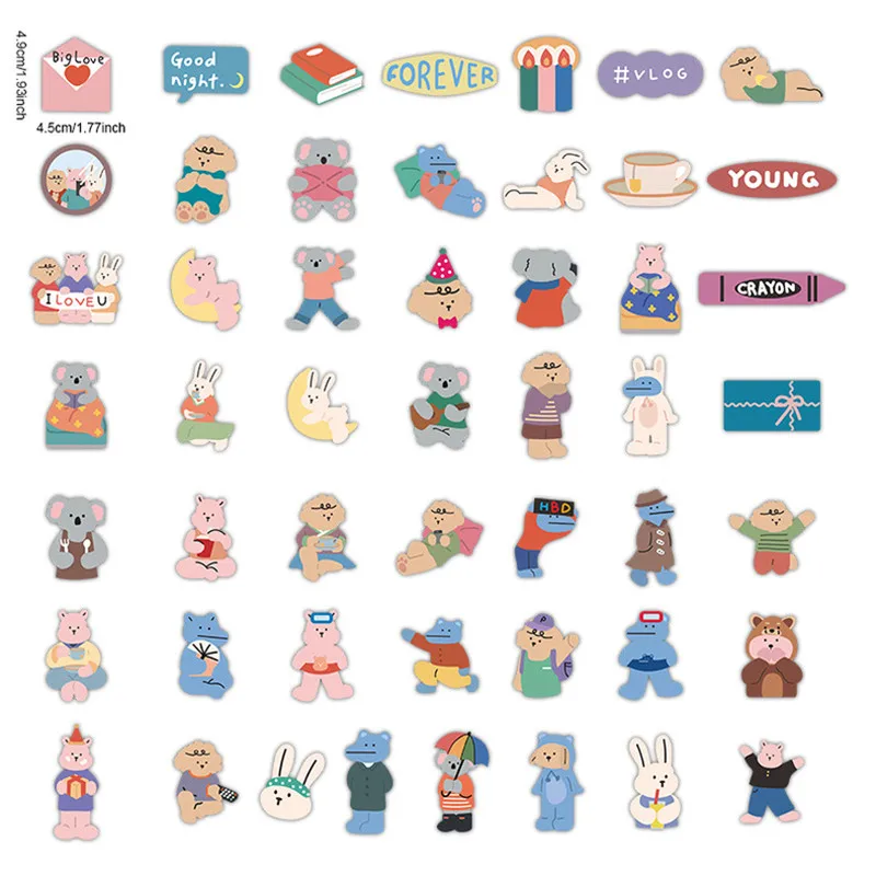 10/30/50pcs Cartoon DK Tourist Bear Stickers Waterproof Skateboard Motorcycle Guitar Laptop Bicycle Sticker Kids Toys