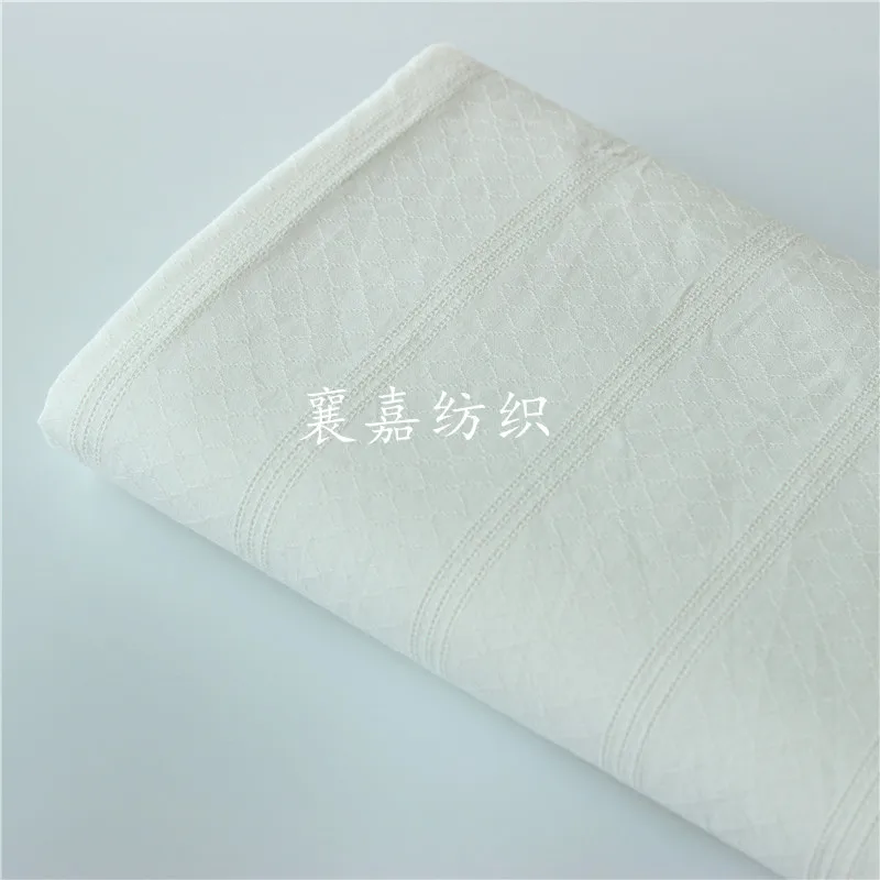 Jacquard Cotton Fabric for Patchwork Women Coat Dress Tissue Doll Cotton Fabrics for Patchwork White