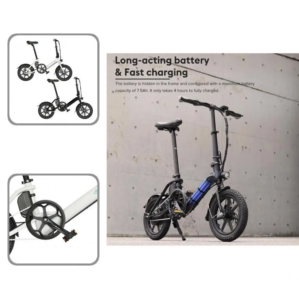 Foldable Rechargeable Bicycle Energy-saving Rust-proof Streamlined Surface Foldable Electric Bicycle for Camping